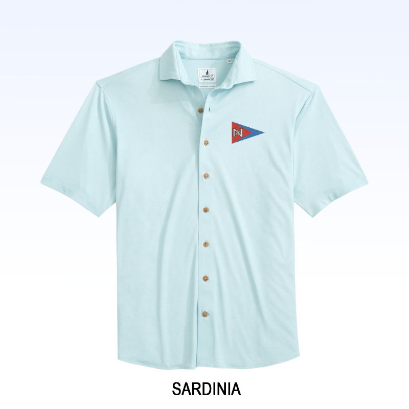 JOHNNIE-O BRECK SOLID KNIT SHORT SLEEVE BUTTON DOWN