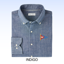 PETER MILLAR DEVONPORT CHAMBRAY COTTON-STRETCH SPORT SHIRT